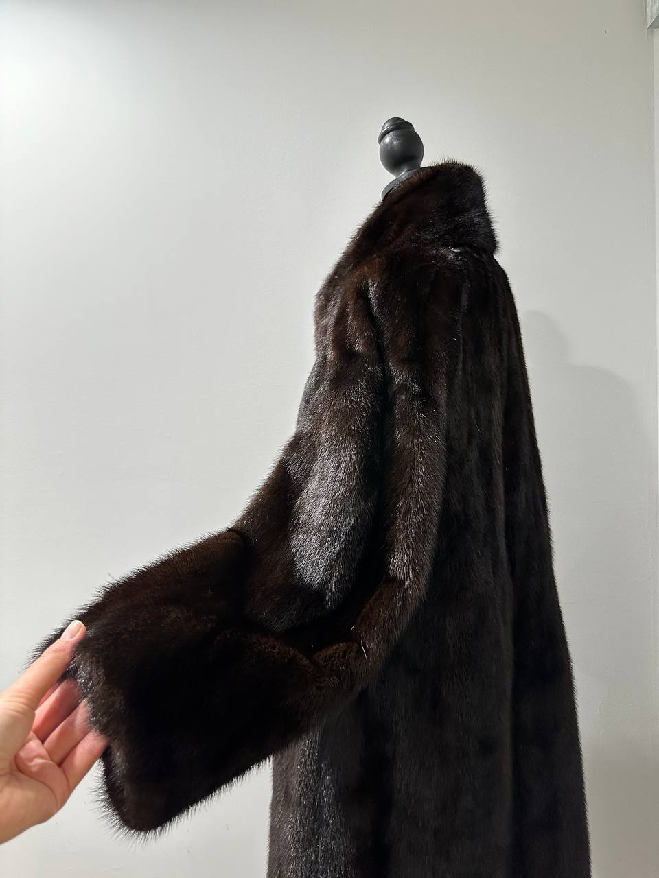genuine real mink fur coat jacket 1109965 size XL new DARK BROWN color NEW 100%