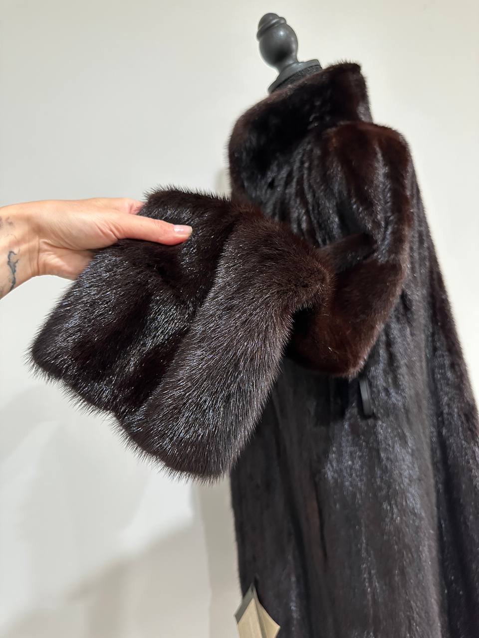 Luxury Womens Real Mink Fur jacket coat 1109828 Long genuine fur size L NEW