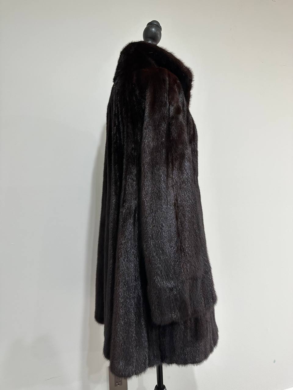 Luxury Womens Real Mink Fur jacket coat 1109828 Long genuine fur size L NEW