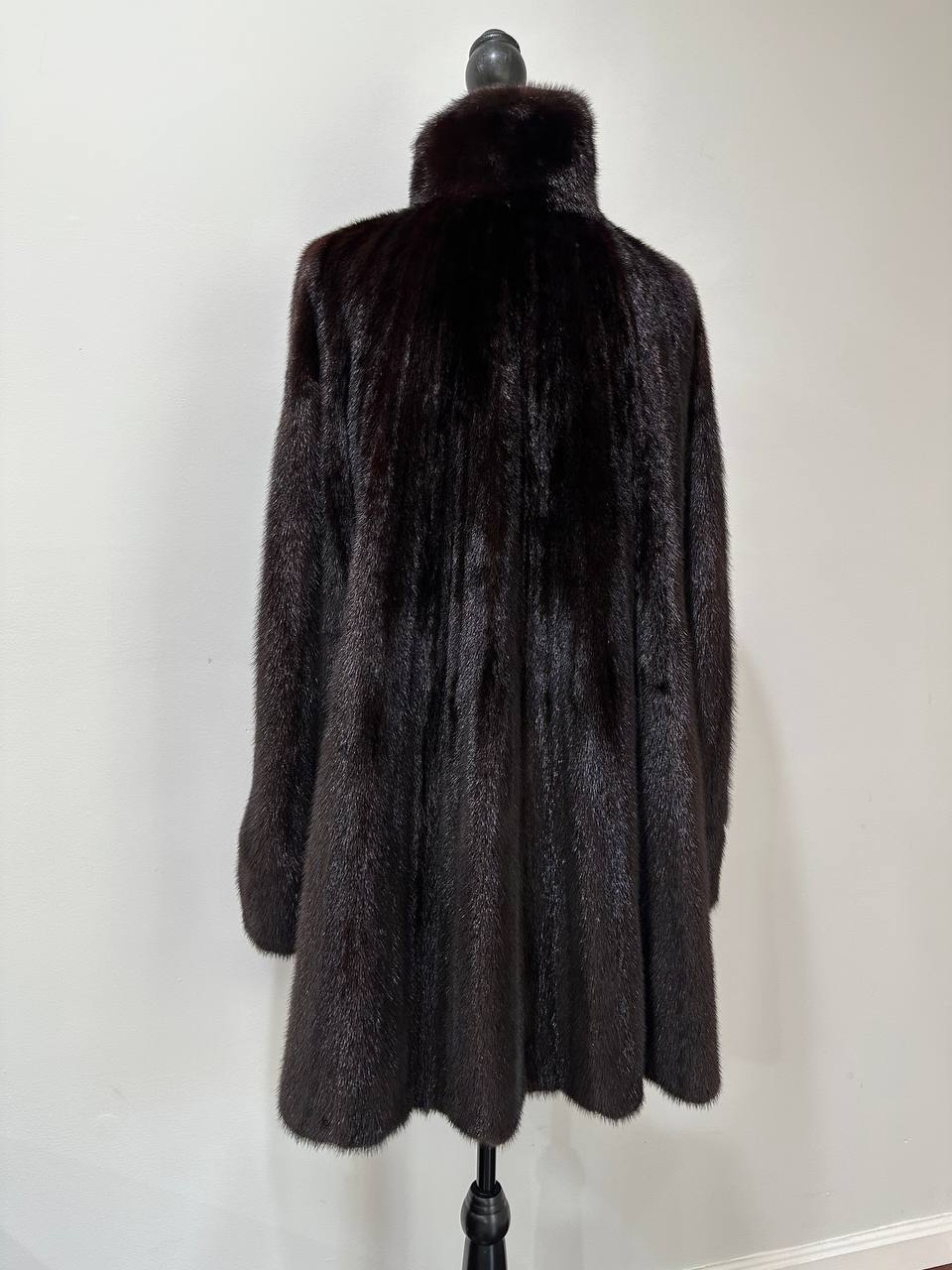 Luxury Womens Real Mink Fur jacket coat 1109828 Long genuine fur size L NEW