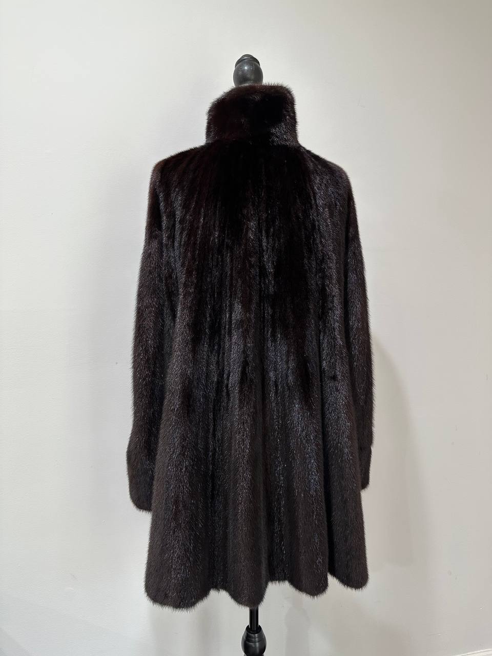Luxury Womens Real Mink Fur jacket coat 1109828 Long genuine fur size L NEW