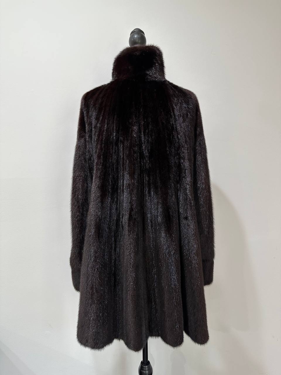 Luxury Womens Real Mink Fur jacket coat 1109828 Long genuine fur size L NEW