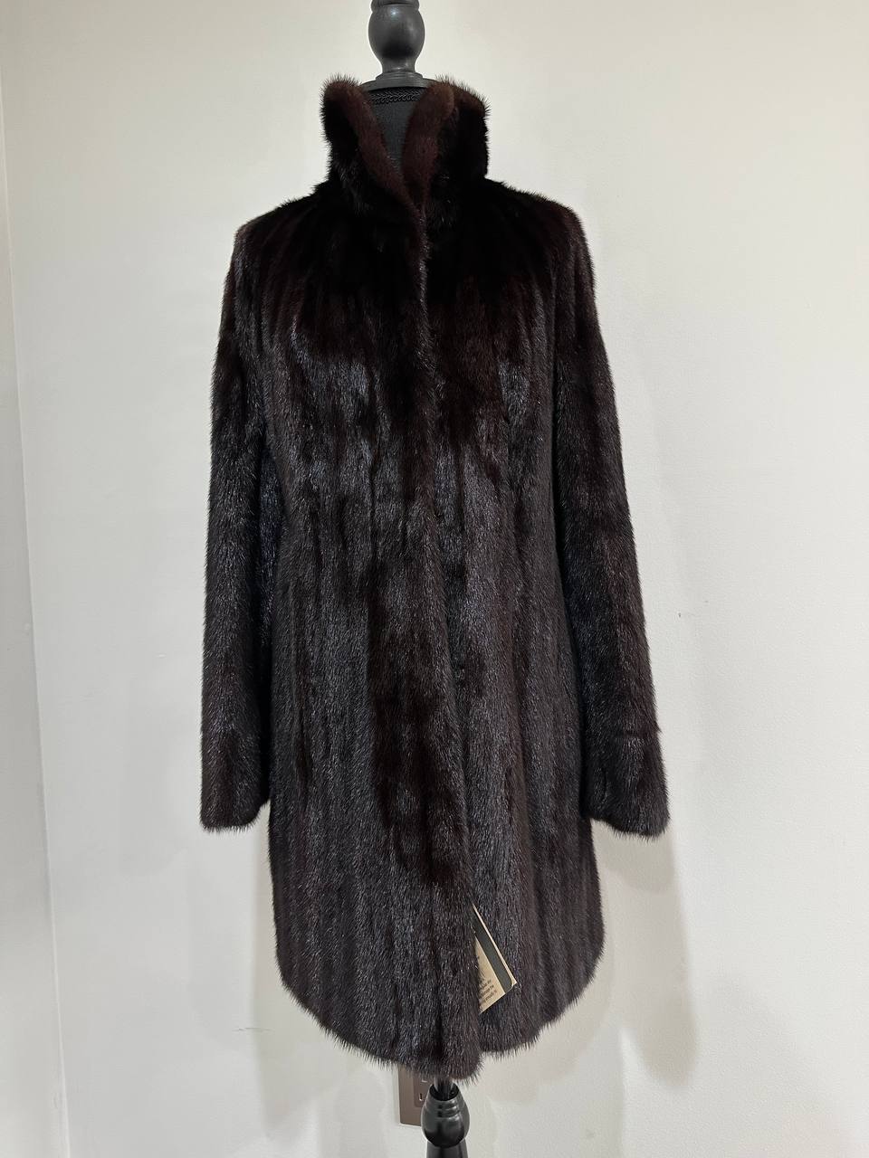 Luxury Womens Real Mink Fur jacket coat 1109828 Long genuine fur size L NEW