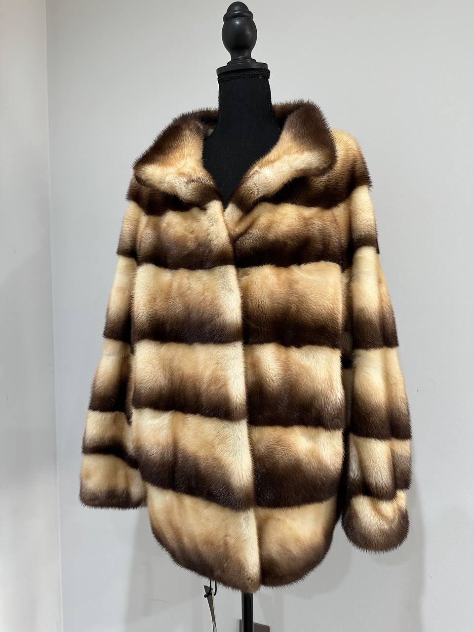 Real Mink FUR SIZE L jacket coat 1201094 genuine LUX FASHION NEW SALE Women