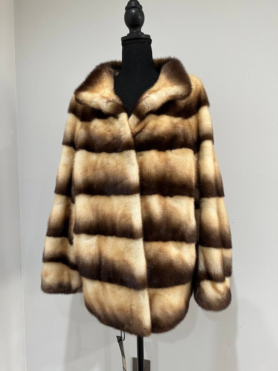 Real Mink FUR SIZE L jacket coat 1201094 genuine LUX FASHION NEW SALE Women