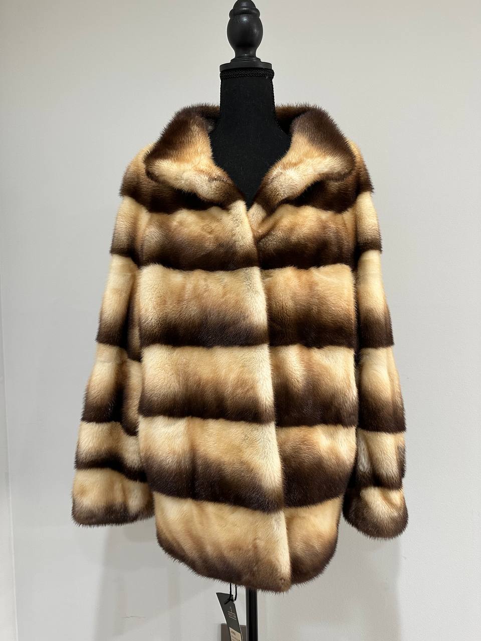 Real Mink FUR SIZE L jacket coat 1201094 genuine LUX FASHION NEW SALE Women
