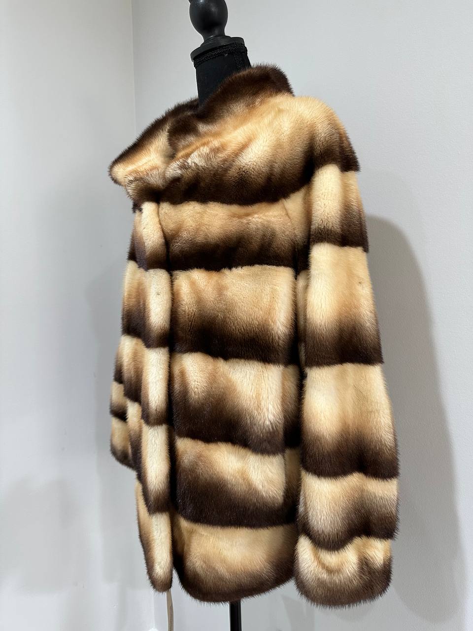 Real Mink FUR SIZE L jacket coat 1201094 genuine LUX FASHION NEW SALE Women