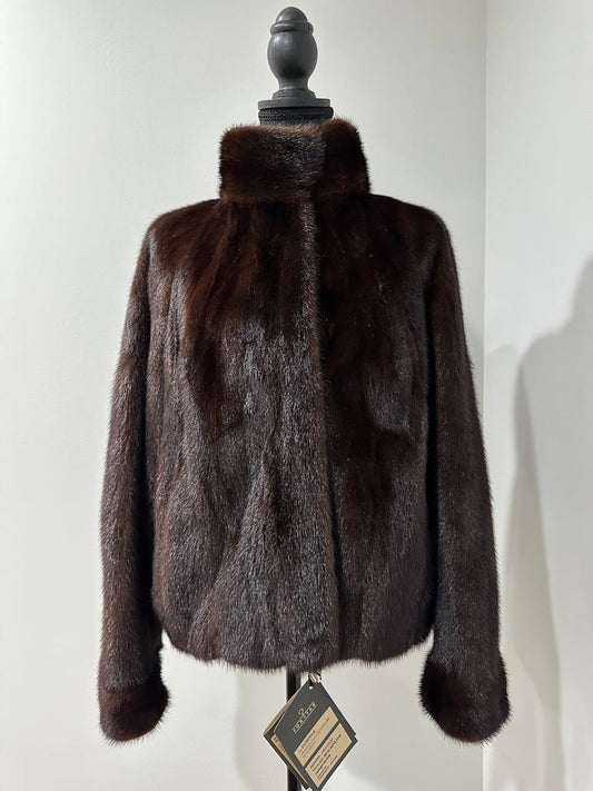 NEW Womens Real genuine Nature Mink Fur jacket coat 1109956 SIZE L large bomber