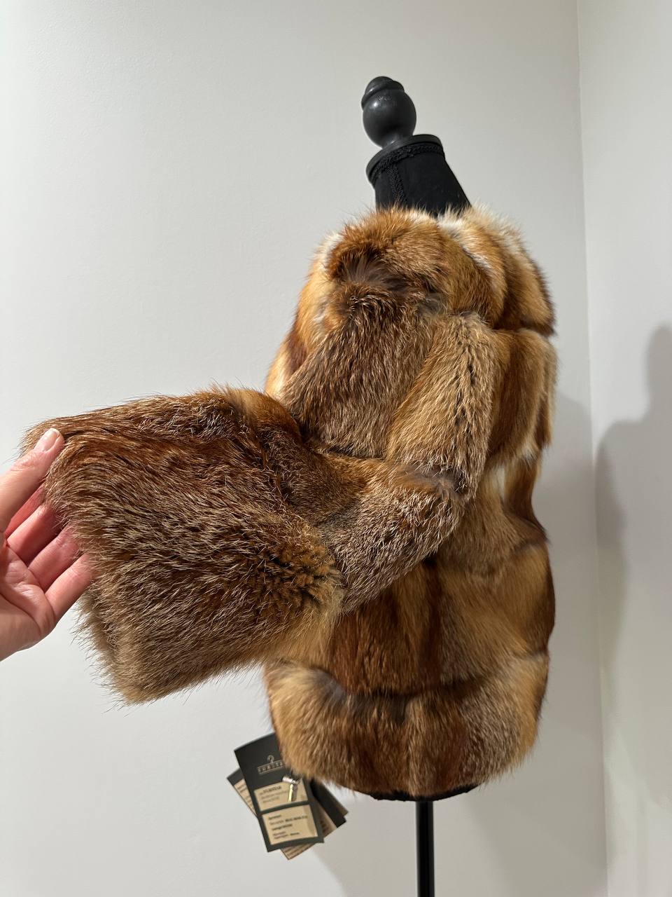 Women Real Red Fox natural 100% Fur short Coat Size XS 1109841 HORIZONTAL