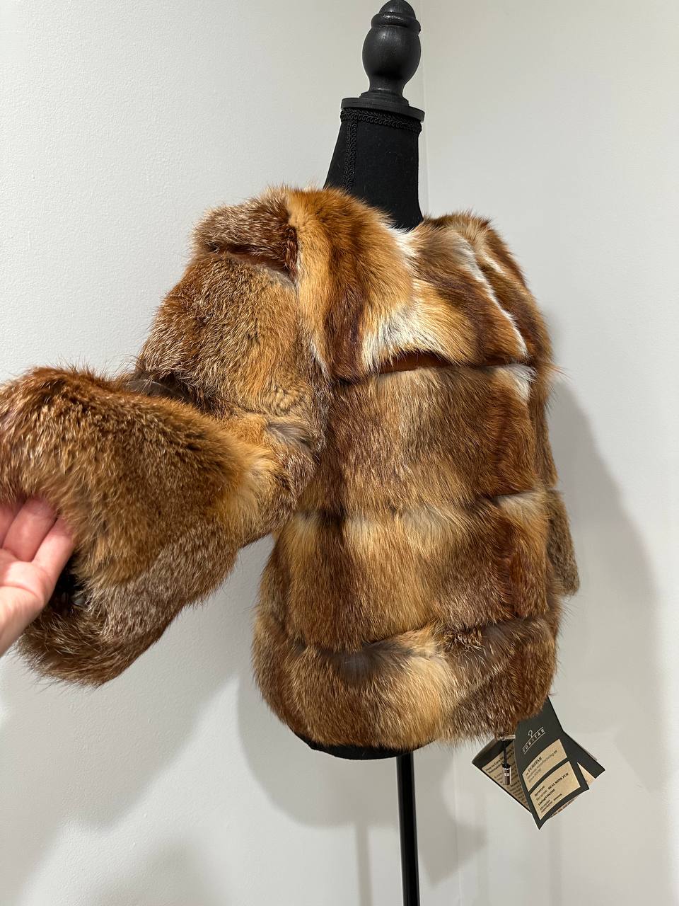 Women Real Red Fox natural 100% Fur short Coat Size XS 1109841 HORIZONTAL