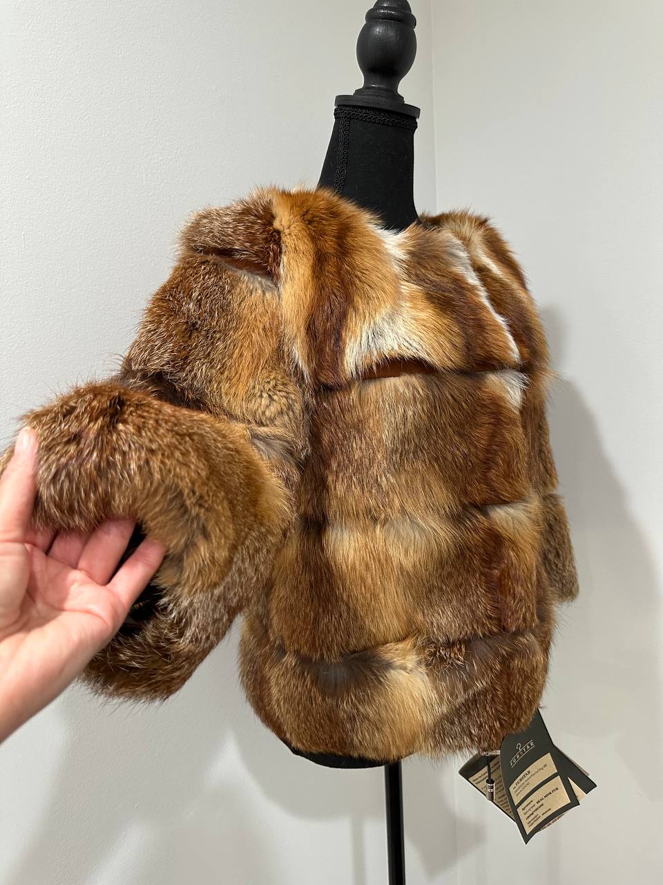 Women Real Red Fox natural 100% Fur short Coat Size XS 1109841 HORIZONTAL