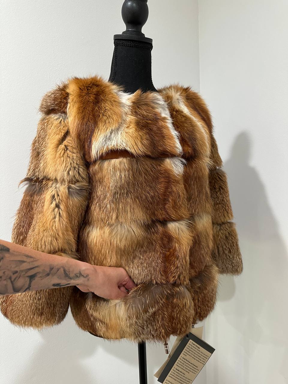 Women Real Red Fox natural 100% Fur short Coat Size XS 1109841 HORIZONTAL