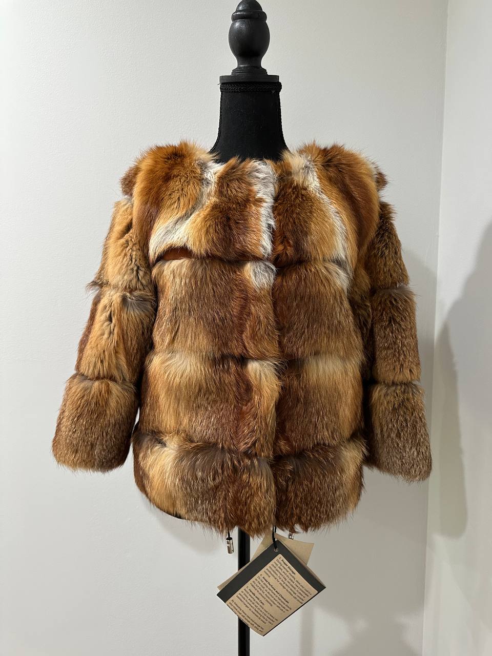 Women Real Red Fox natural 100% Fur short Coat Size XS 1109841 HORIZONTAL