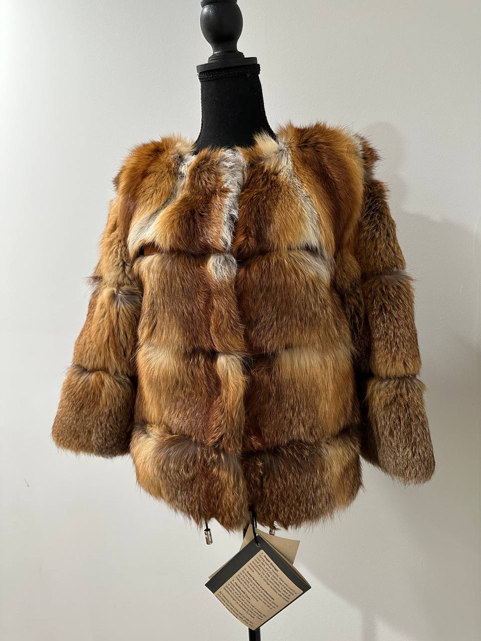 Women Real Red Fox natural 100% Fur short Coat Size XS 1109841 HORIZONTAL