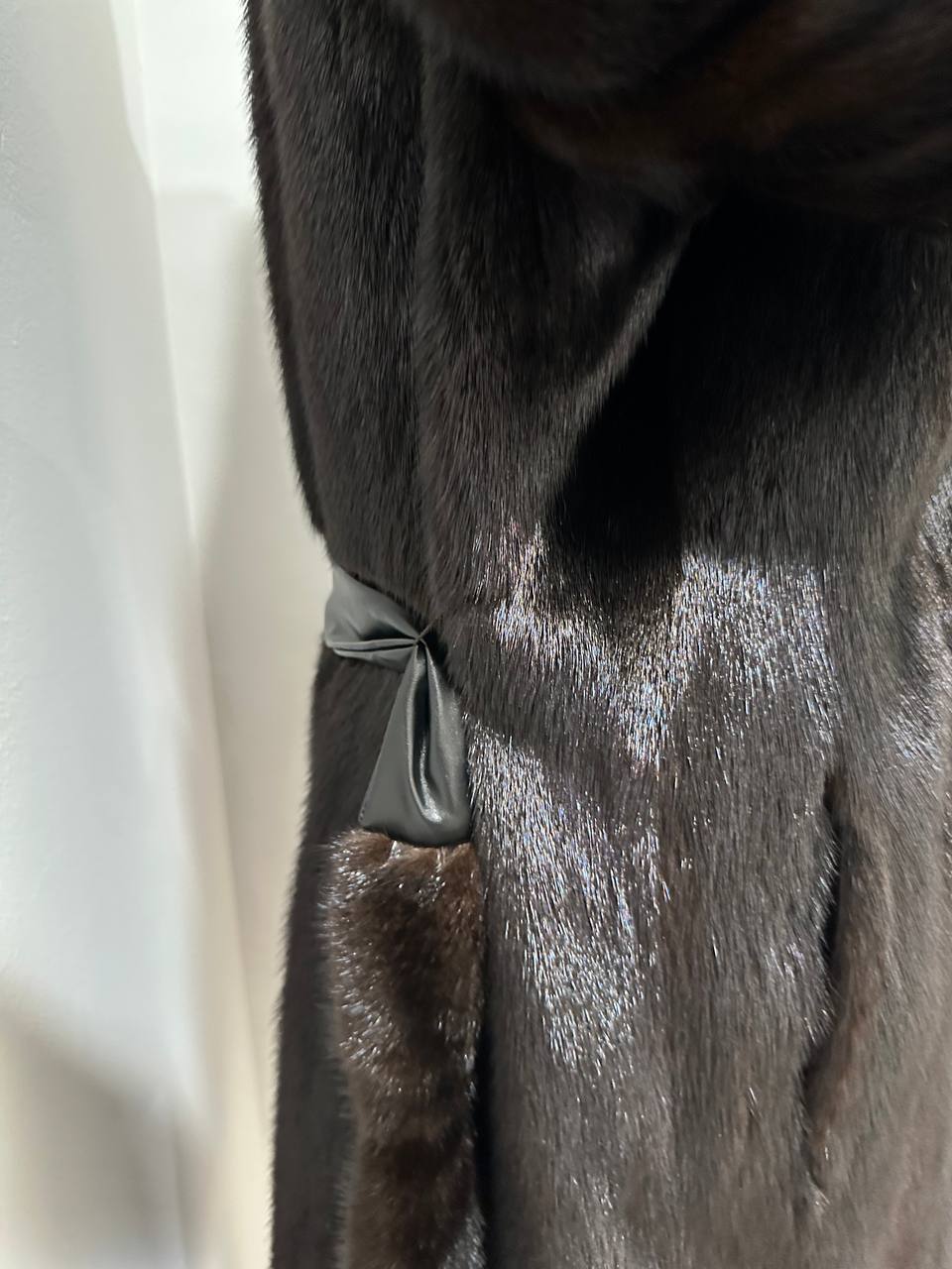 genuine real mink fur coat jacket 1109812 size XL new dark brown color