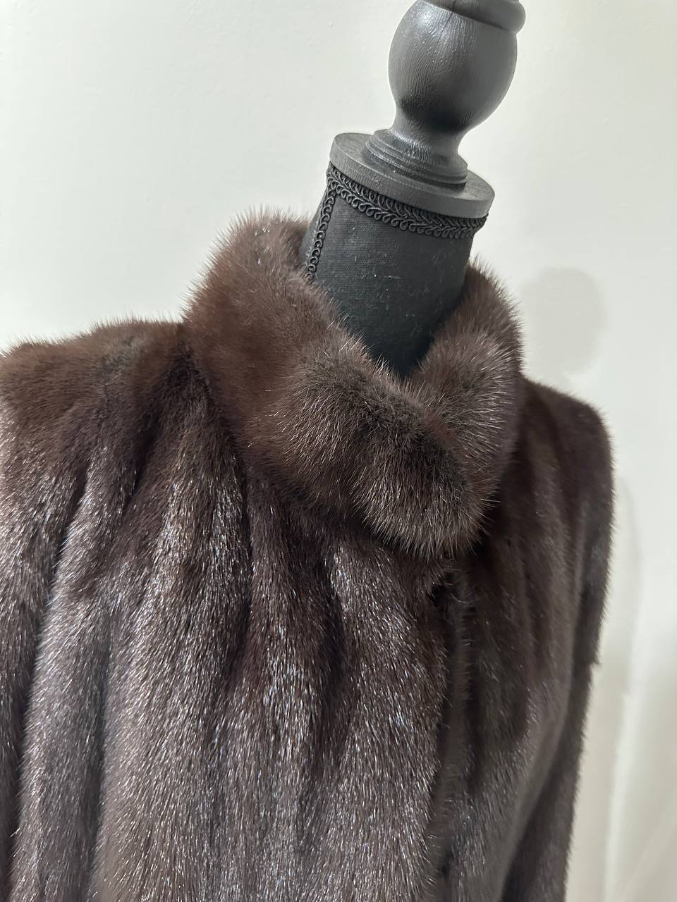 genuine real mink fur coat jacket 1201047 size XL NEW dark brown color STARDUST