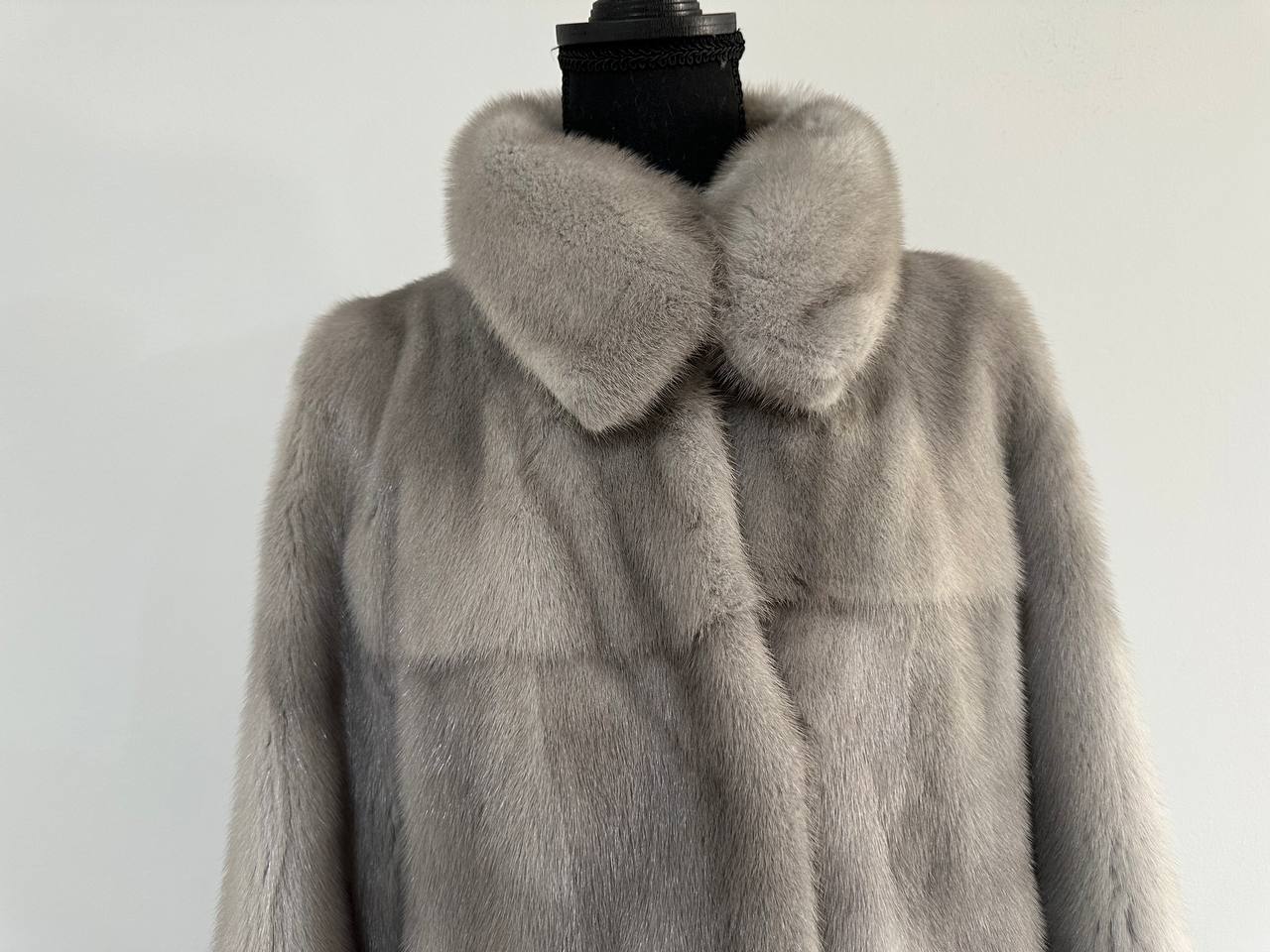 New Real Mink FUR Natural coat JACKET size M FULL SKIN 1201050 GREY bomber