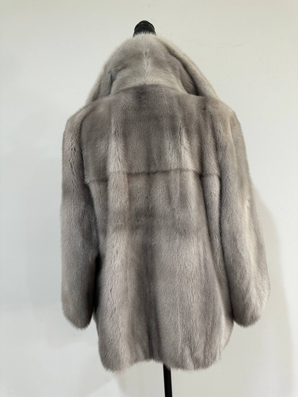 New Real Mink FUR Natural coat JACKET size M FULL SKIN 1201050 GREY bomber