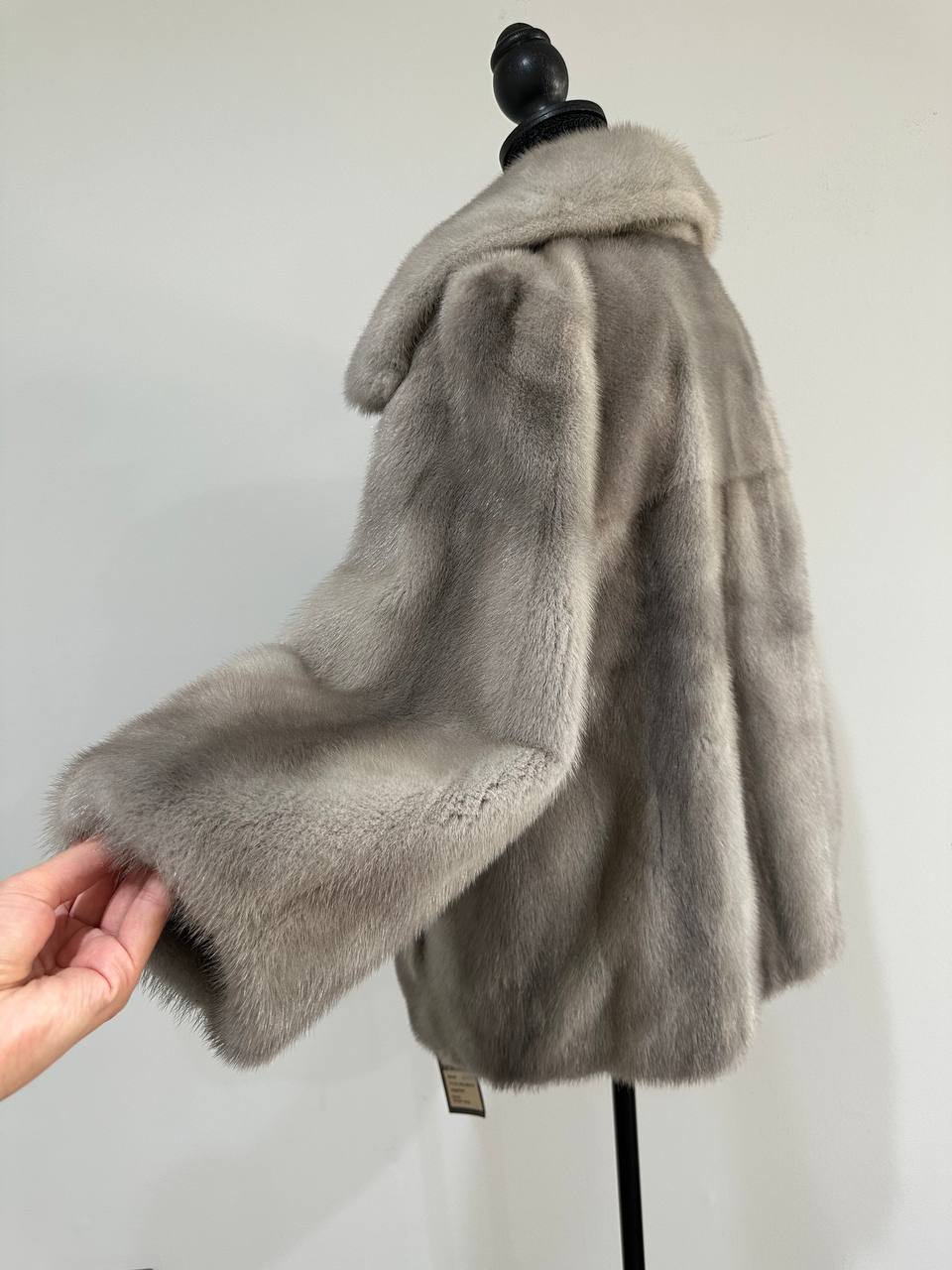 New Real Mink FUR Natural coat JACKET size M FULL SKIN 1201050 GREY bomber