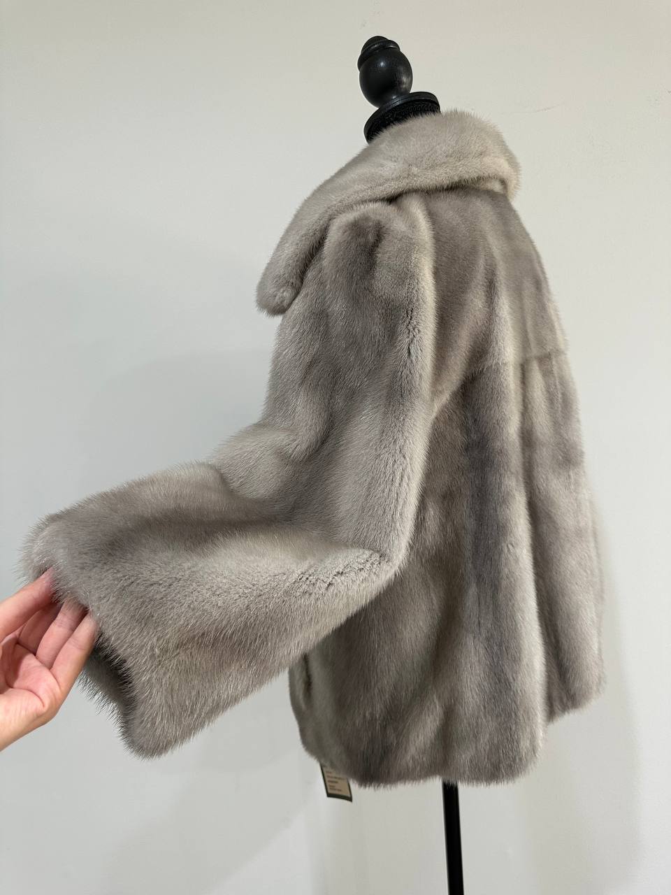 New Real Mink FUR Natural coat JACKET size M FULL SKIN 1201050 GREY bomber