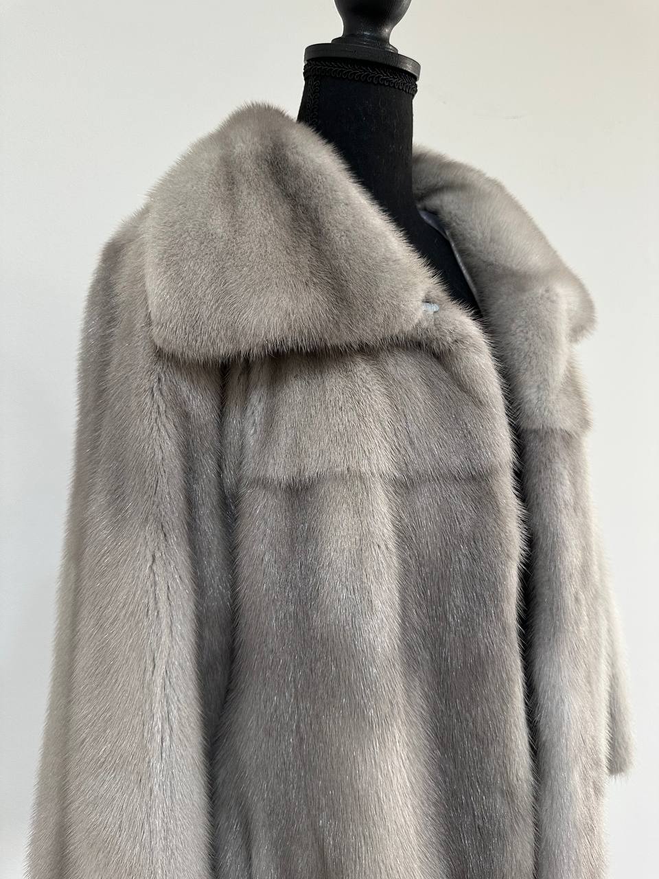 New Real Mink FUR Natural coat JACKET size M FULL SKIN 1201050 GREY bomber