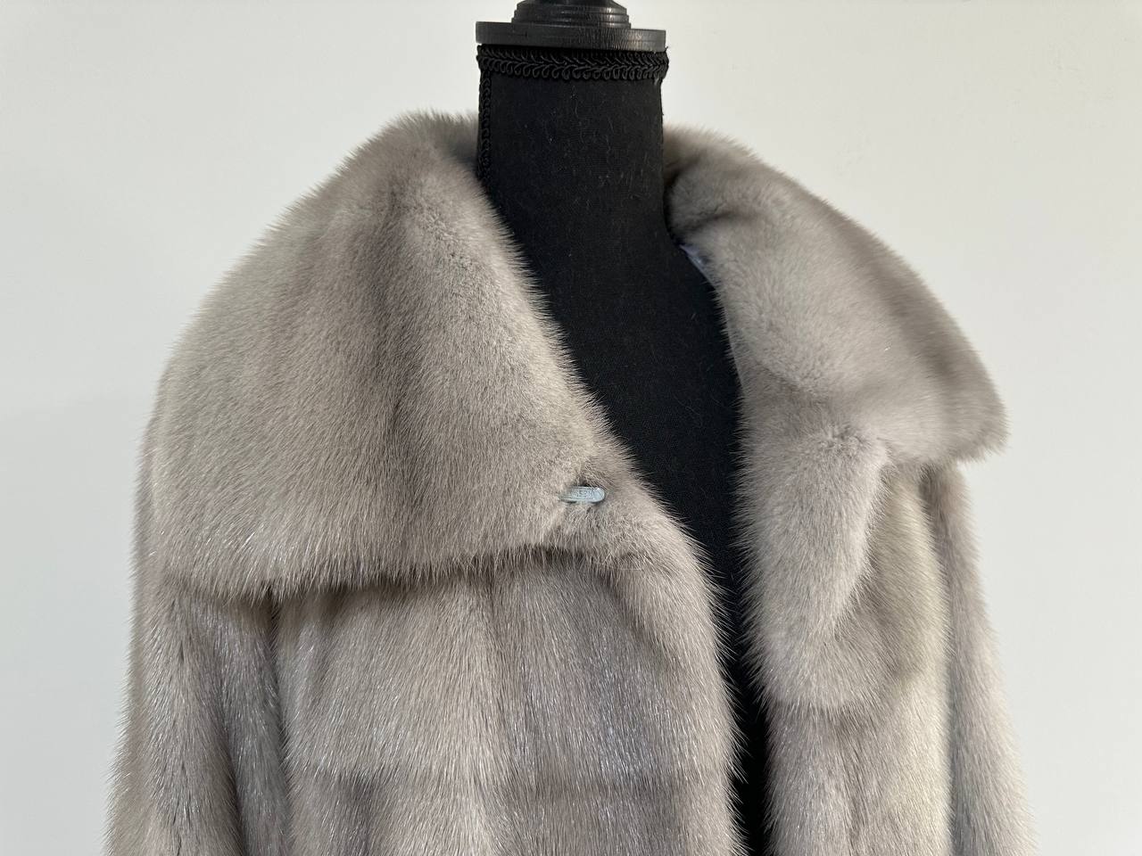 New Real Mink FUR Natural coat JACKET size M FULL SKIN 1201050 GREY bomber