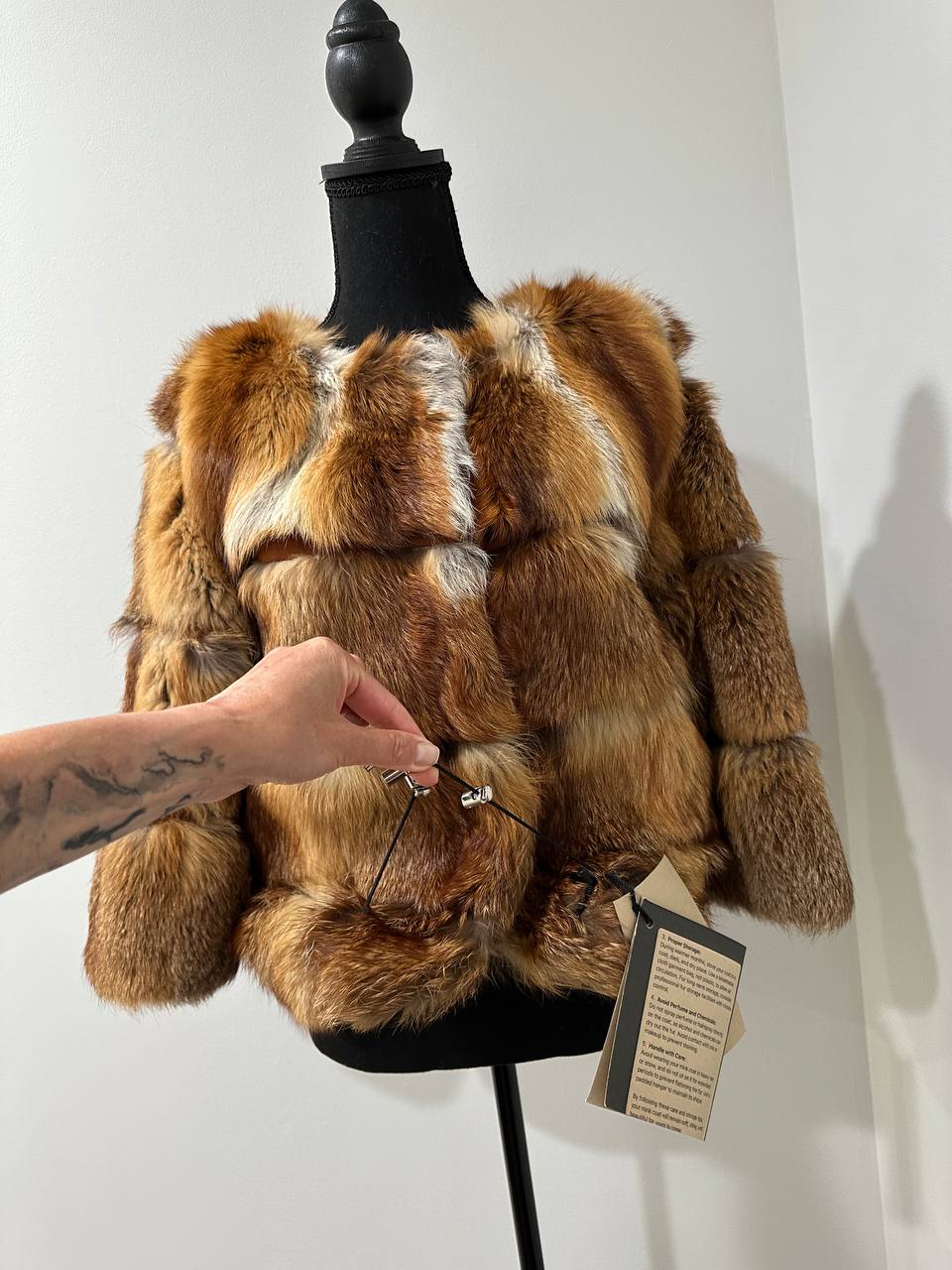Women Real Red Fox natural 100% Fur short Coat Size XS 1109841 HORIZONTAL