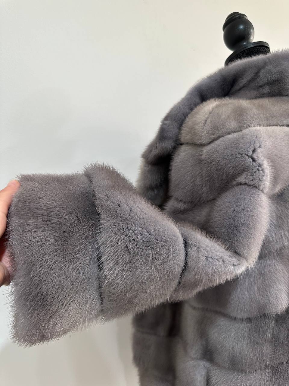 New Genuine REAL FUR 100% MINK coat Jacket GREY SIZE XS women 1201019 FURSTAR