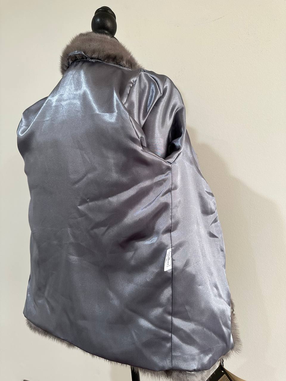 New Genuine REAL FUR 100% MINK coat Jacket GREY SIZE XS women 1201019 FURSTAR