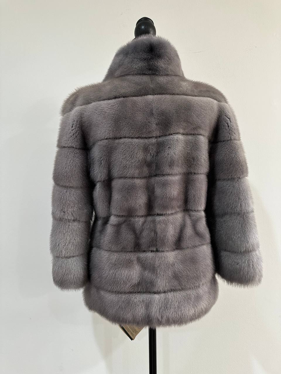 New Genuine REAL FUR 100% MINK coat Jacket GREY SIZE XS women 1201019 FURSTAR