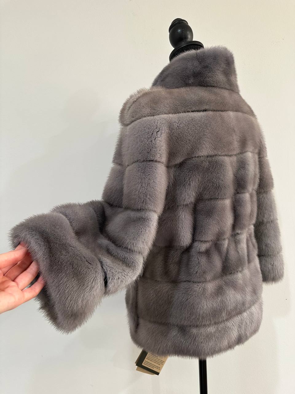 New Genuine REAL FUR 100% MINK coat Jacket  GREY SIZE XS women 1201019 FURSTAR
