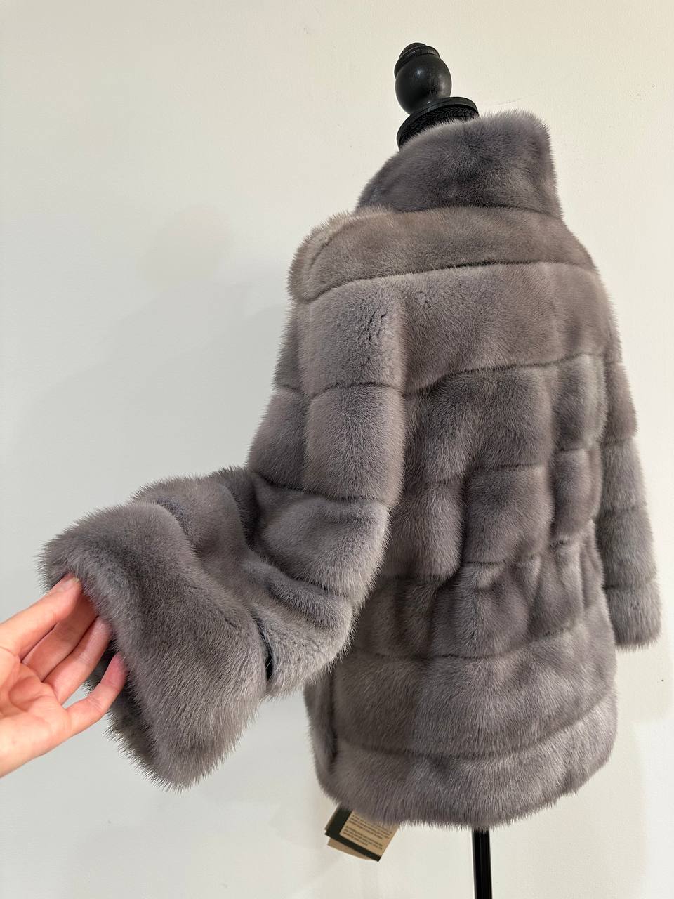 New Genuine REAL FUR 100% MINK coat Jacket GREY SIZE XS women 1201019 FURSTAR