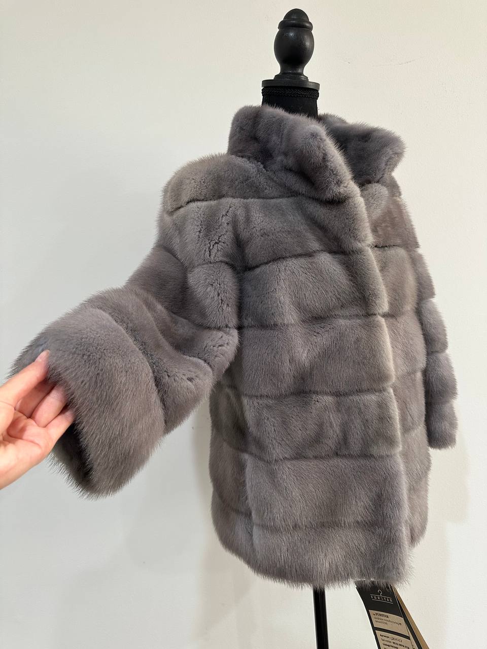 New Genuine REAL FUR 100% MINK coat Jacket GREY SIZE XS women 1201019 FURSTAR