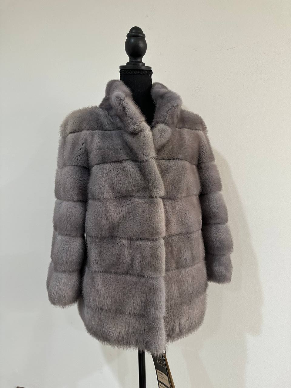 New Genuine REAL FUR 100% MINK coat Jacket  GREY SIZE XS women 1201019 FURSTAR