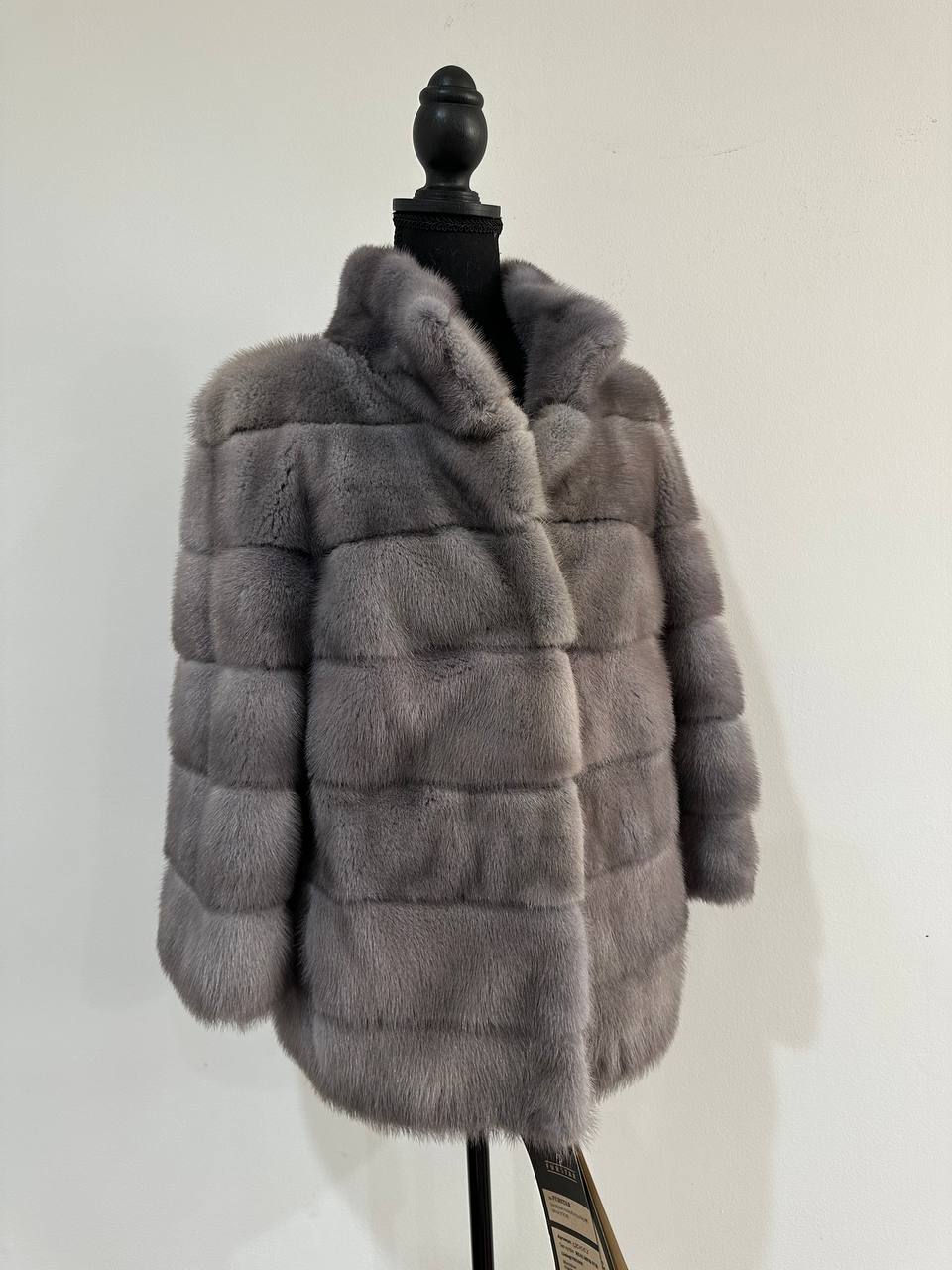 New Genuine REAL FUR 100% MINK coat Jacket GREY SIZE XS women 1201019 FURSTAR