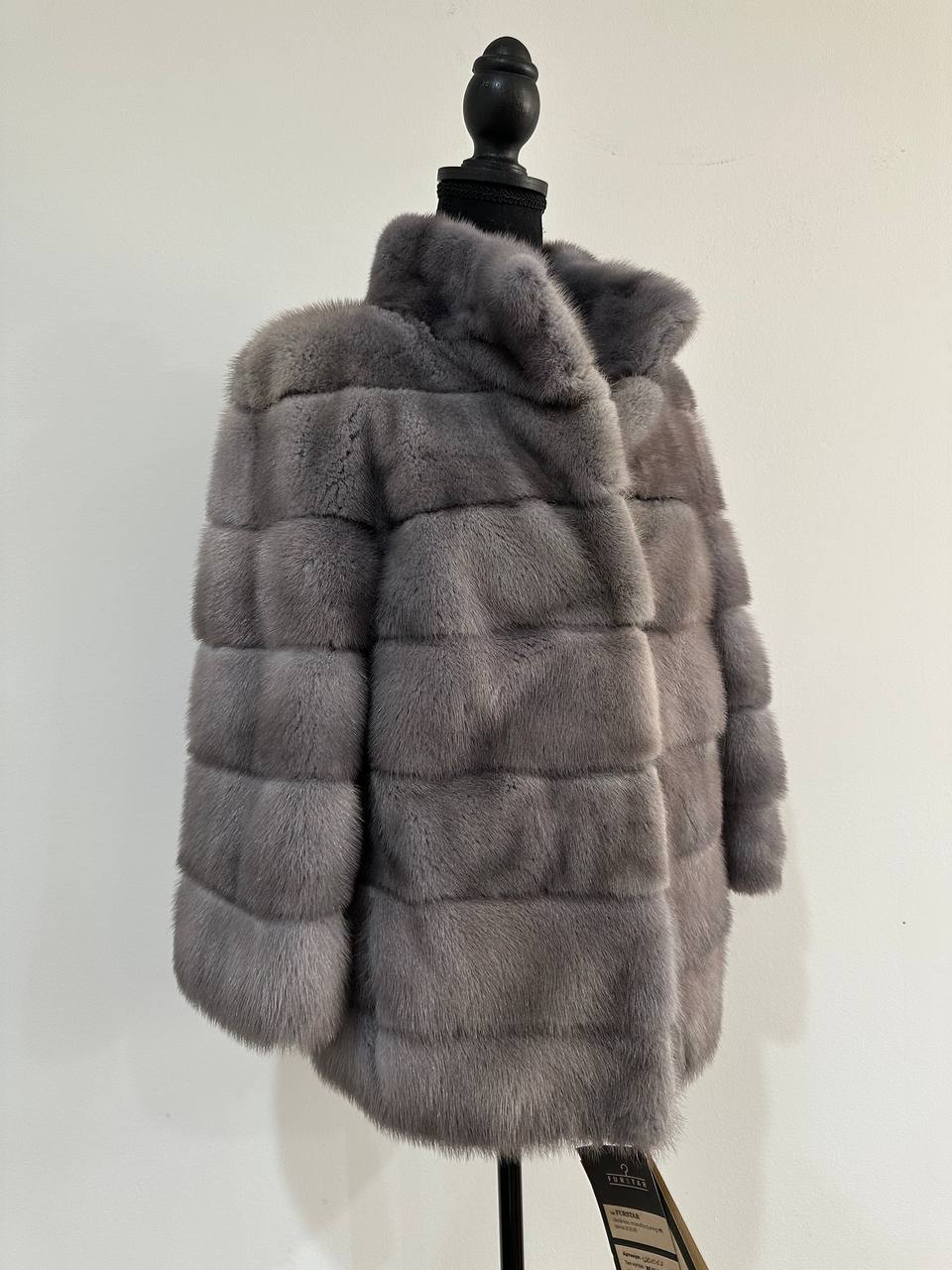 New Genuine REAL FUR 100% MINK coat Jacket GREY SIZE XS women 1201019 FURSTAR