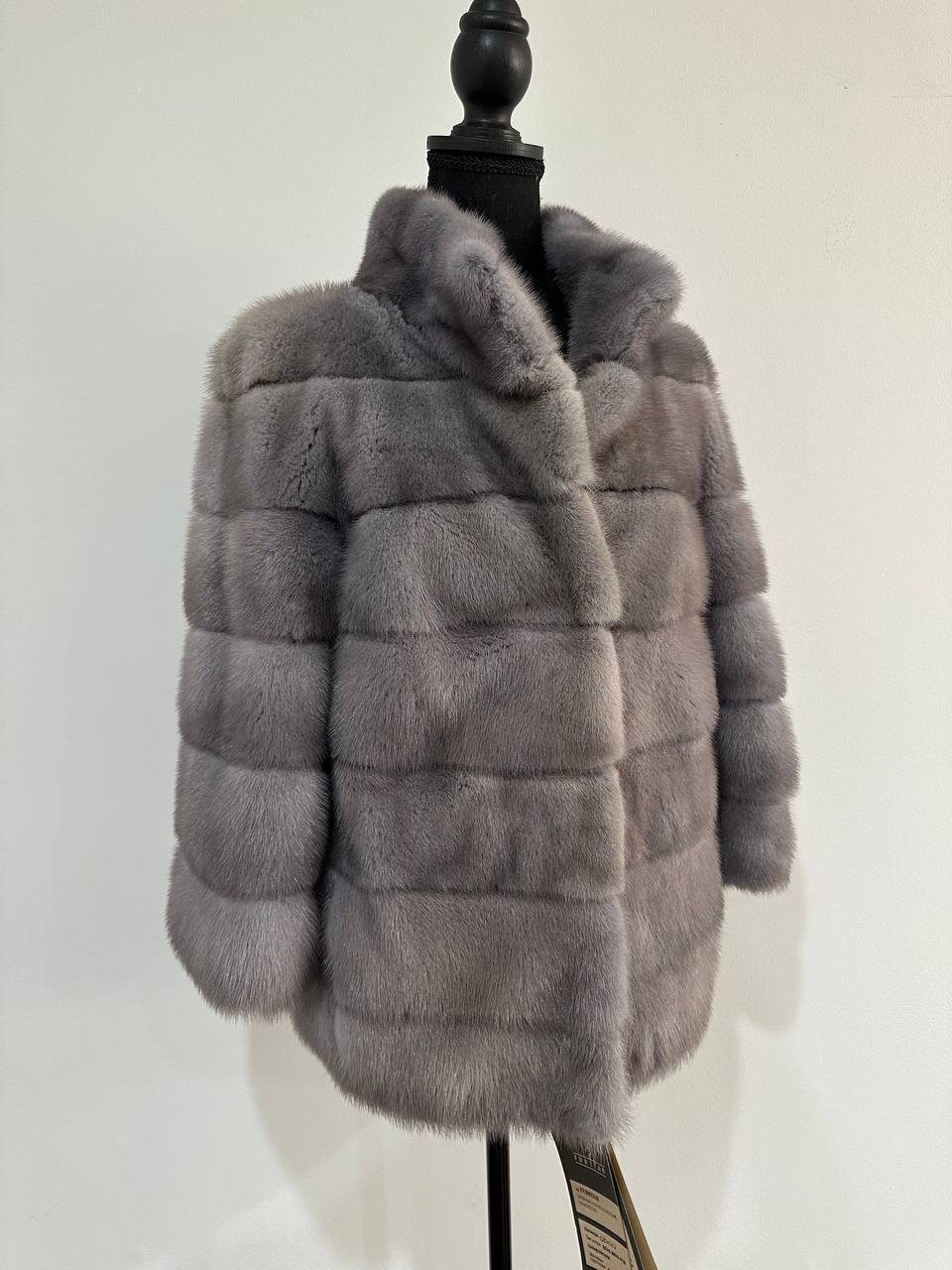 New Genuine REAL FUR 100% MINK coat Jacket GREY SIZE XS women 1201019 FURSTAR