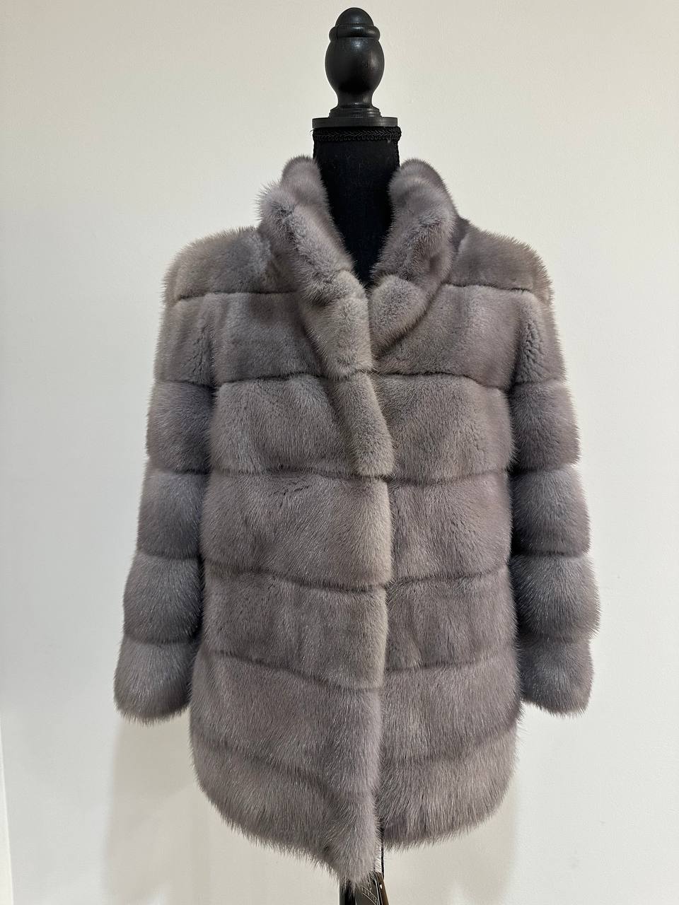 New Genuine REAL FUR 100% MINK coat Jacket GREY SIZE XS women 1201019 FURSTAR