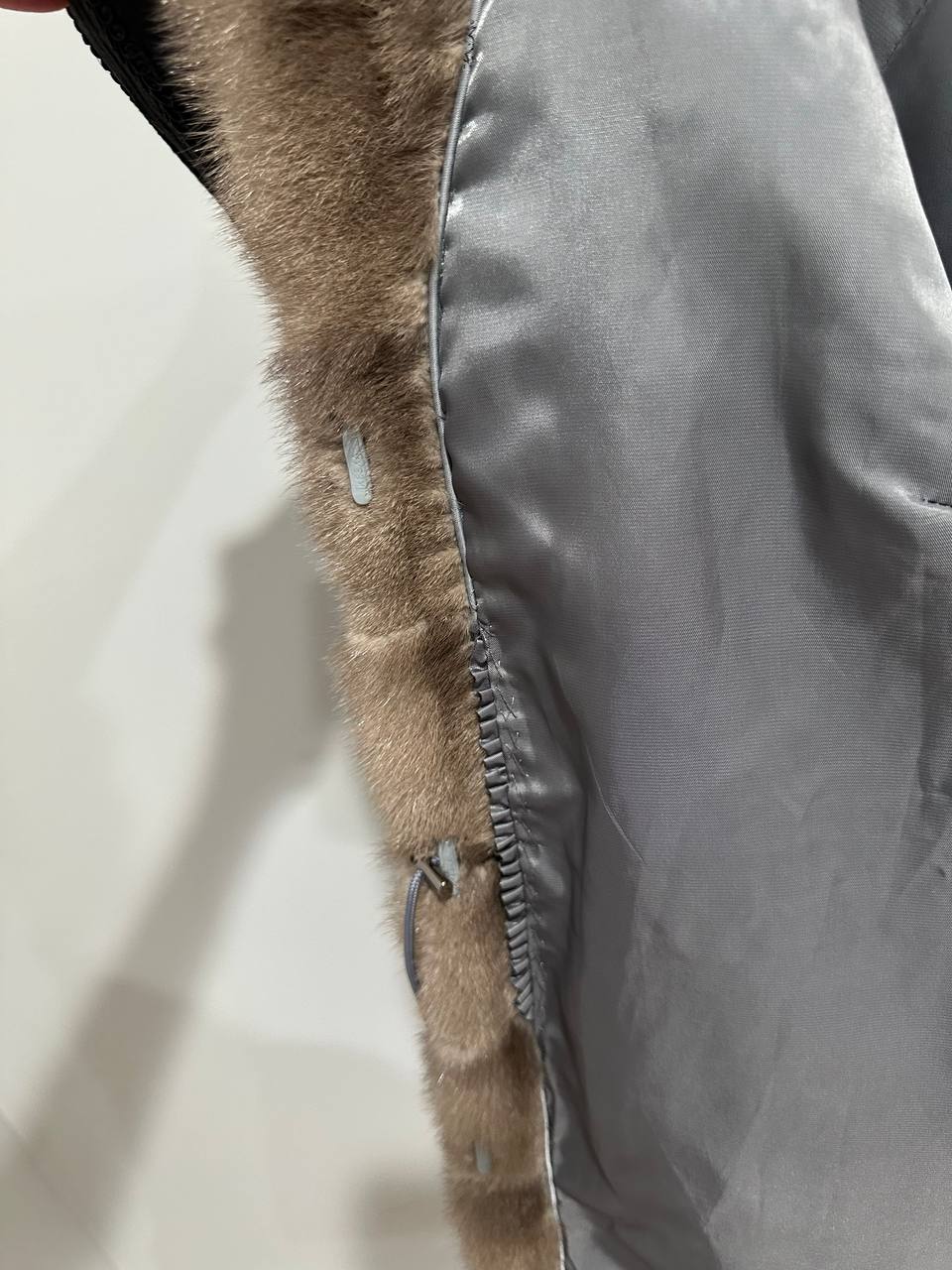 New LONG coat JACKET size M REAL FULL SKIN FUR MINK 1201059 HORIZONTAL