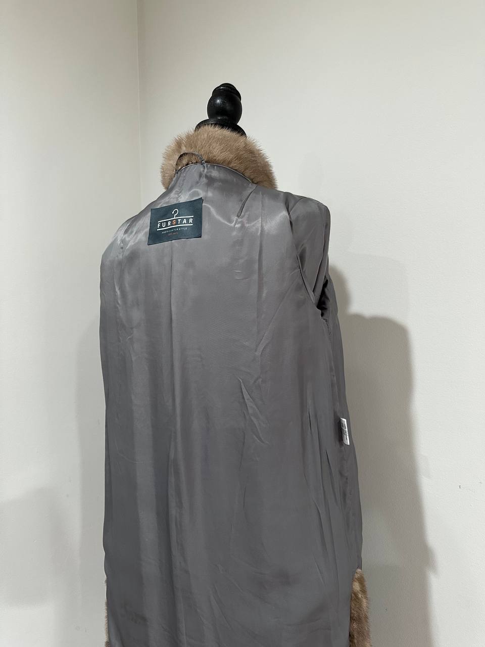 New LONG coat JACKET size M REAL FULL SKIN FUR MINK 1201059 HORIZONTAL