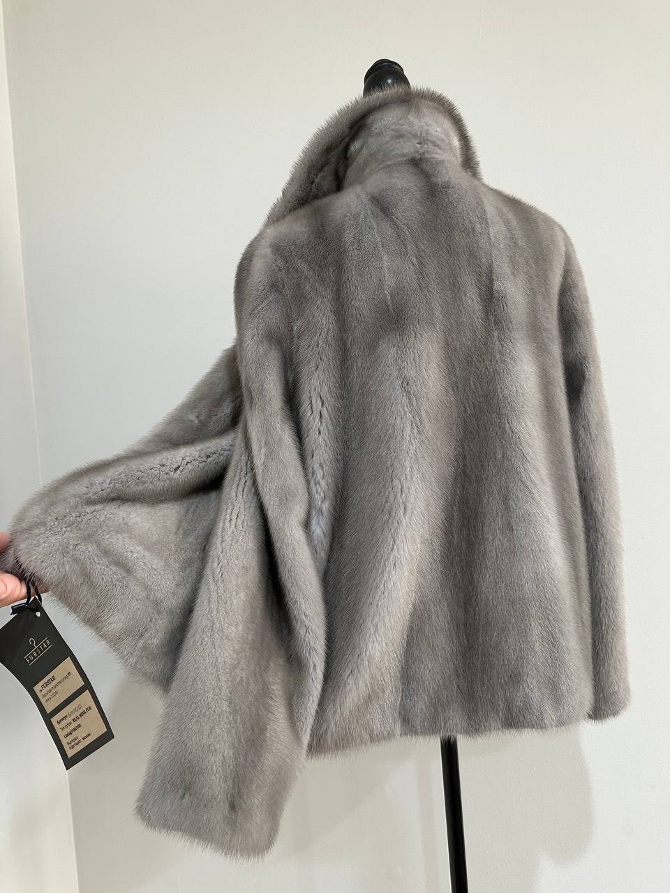 WOMEN New MINK FUR SHORT coat JACKET size M REAL FULL SKIN 1201120 GREY
