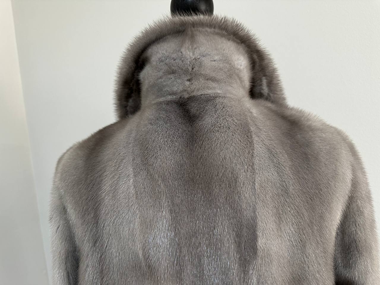 WOMEN New MINK FUR SHORT coat JACKET size M REAL FULL SKIN 1201120 GREY