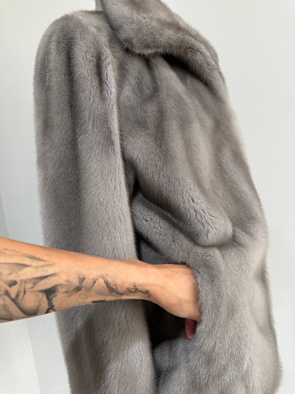 WOMEN New MINK FUR SHORT coat JACKET size M REAL FULL SKIN 1201120 GREY