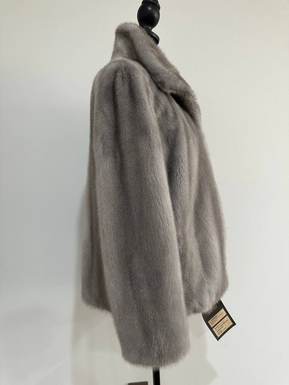 WOMEN New MINK FUR SHORT coat JACKET size M REAL FULL SKIN 1201120 GREY