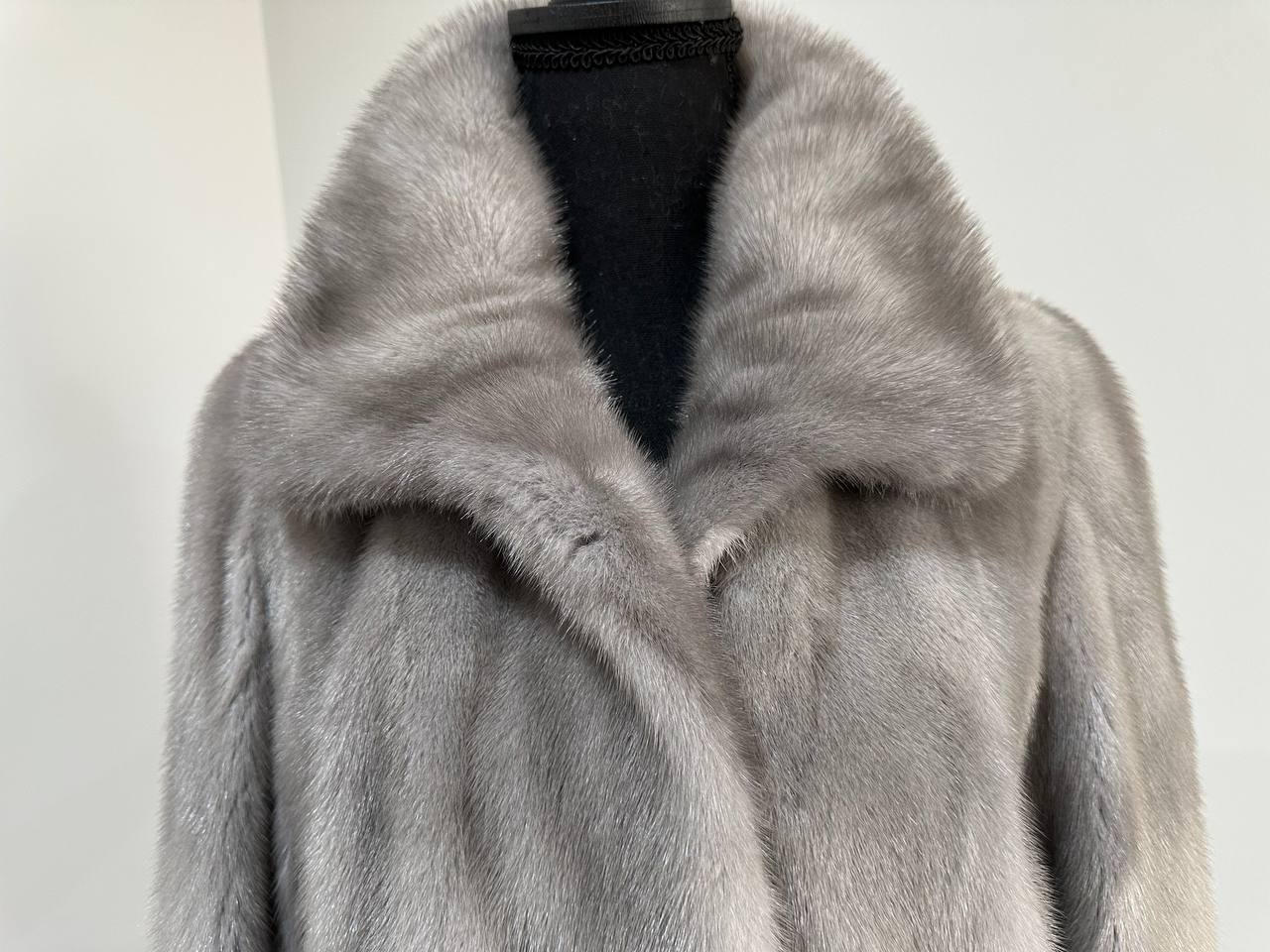 WOMEN New MINK FUR SHORT coat JACKET size M REAL FULL SKIN 1201120 GREY
