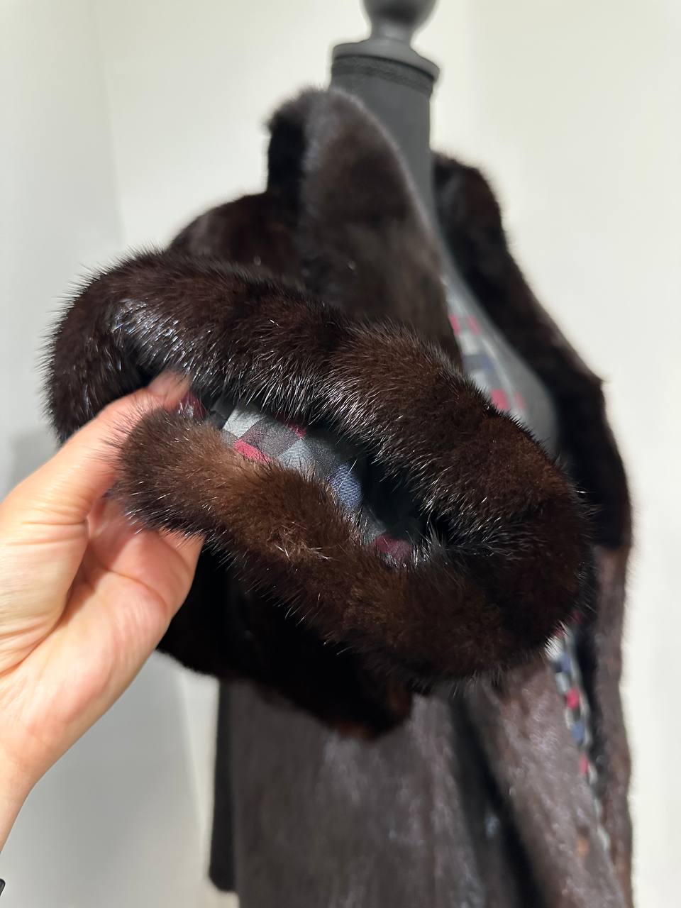 Luxury Womens Real Mink Fur jacket coat 1109778 BLACK genuine fur size L NEW