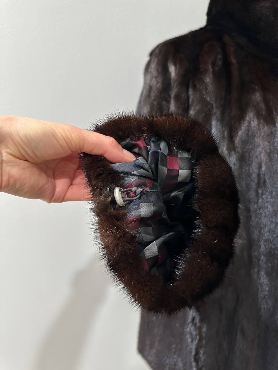 Luxury Womens Real Mink Fur jacket coat 1109778 BLACK genuine fur size L NEW