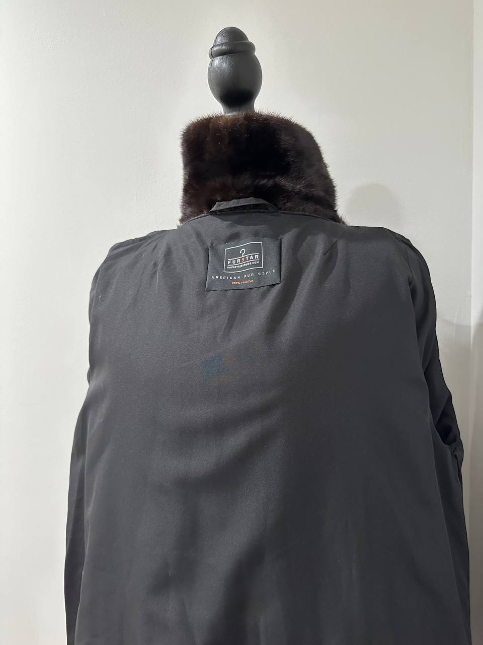 REAL 100% Genuine Mink FUR coat DEEP brown color size M NEW 1109891 WOMEN