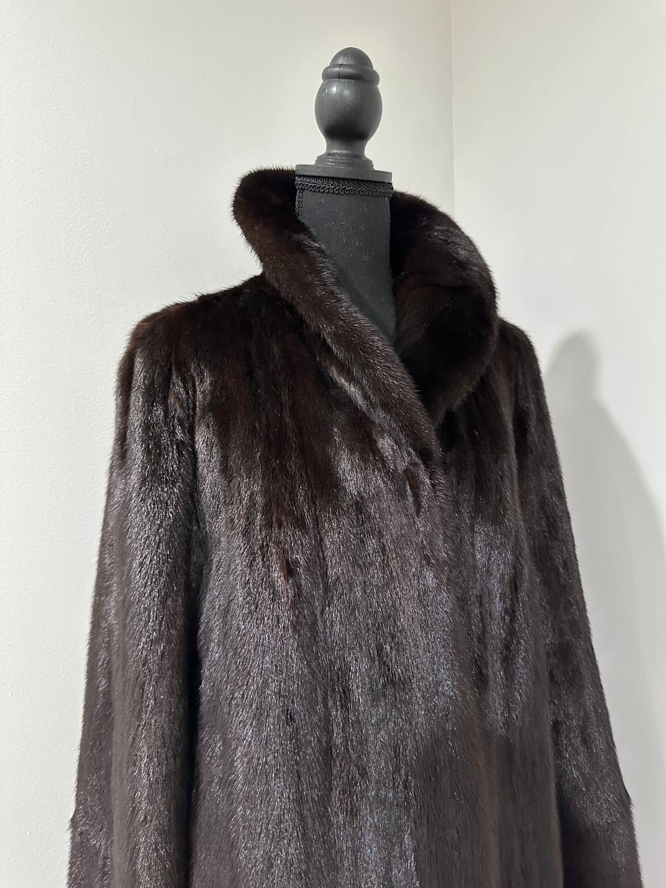 REAL 100% Genuine Mink FUR coat DEEP brown color size M NEW 1109891 WOMEN