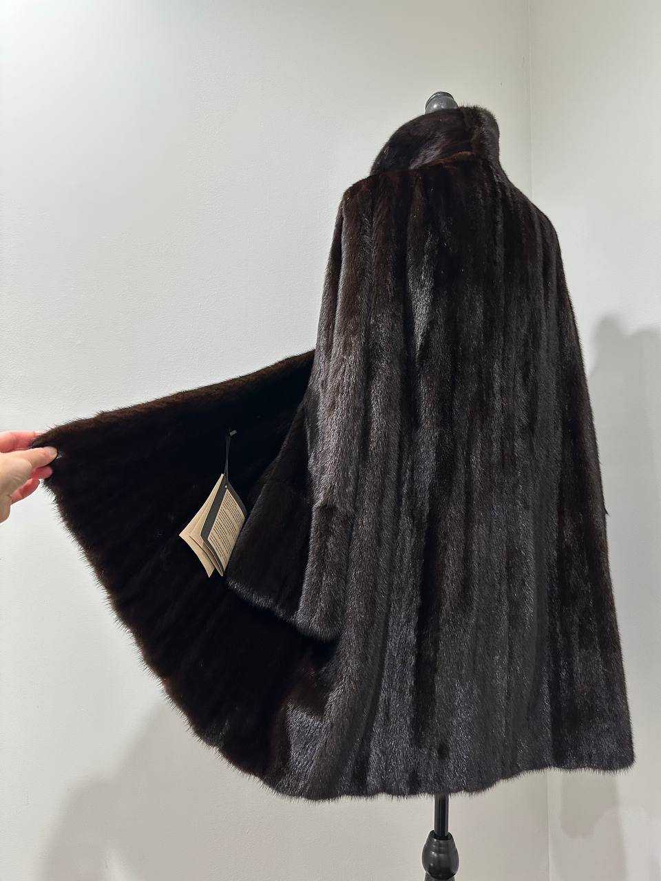 REAL 100% Genuine Mink FUR coat DEEP brown color size M NEW 1109891 WOMEN